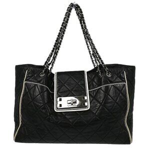 Chanel Black Calfskin Chain Tote Handbag XX40151Chanel Black Calfskin Chain Tote